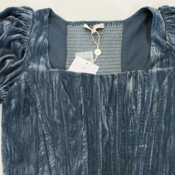 WAYF Women's Long Sleeve Blouse EJ1 Powder Blue Medium NWT - Picture 3 of 4